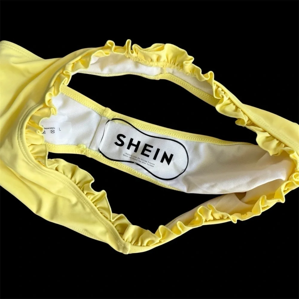NWT Yum Yum Yellow Ruffle Bikini Size L